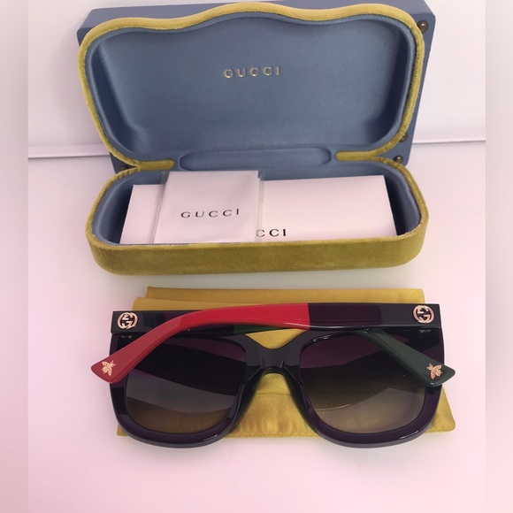 New - Gucci Web GG0163SN Cat-eye Sunglasses - Picture 11 of 12